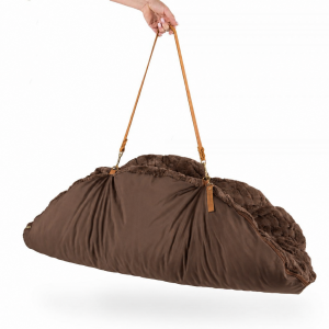 SALE . GRÖßE M . HUNDELIEBE WOUF POUF TO GO WAVE Braun